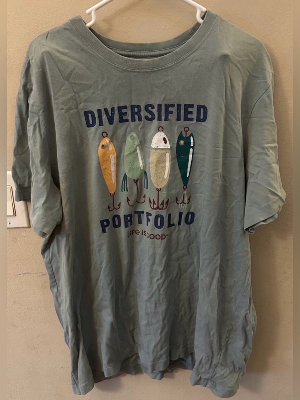 Life is Good 'Diversified Portfolio' Fishing Lures Tee - Sage Green